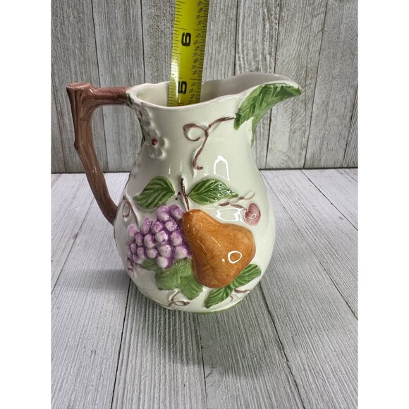 Jay Willfred Andrea by Sadek Pitcher Jug Ceramic Fruit Embossed Design Portugal - Picture 5 of 7